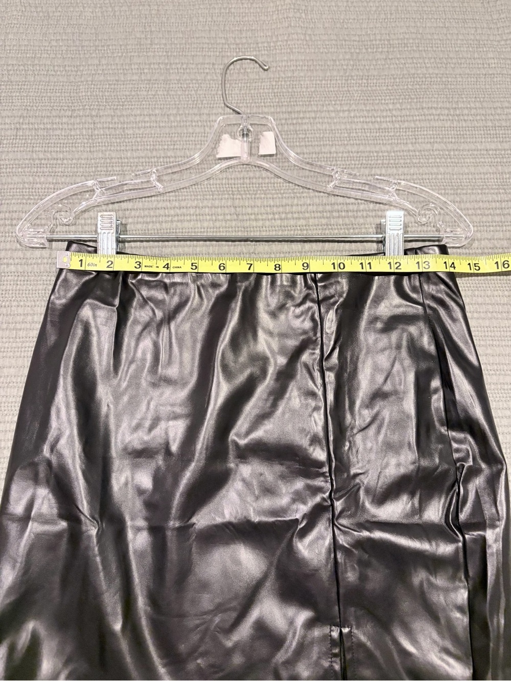 Classic Black Faux Leather Mini Skirt - Picture 4 of 7